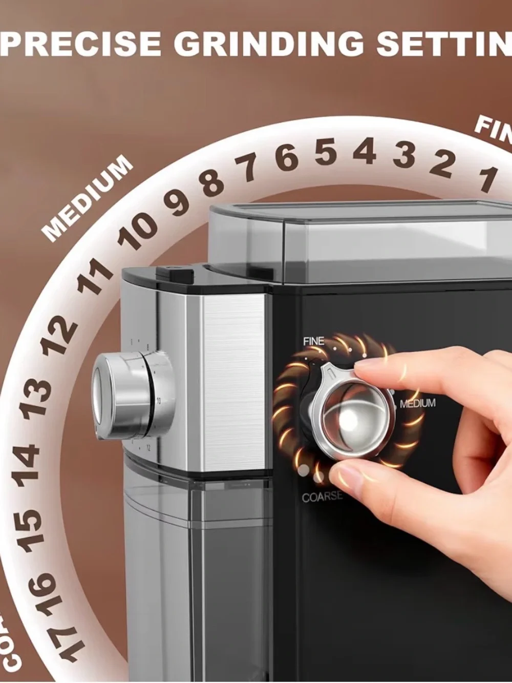 Electric Coffee Grinder - Black and Silver